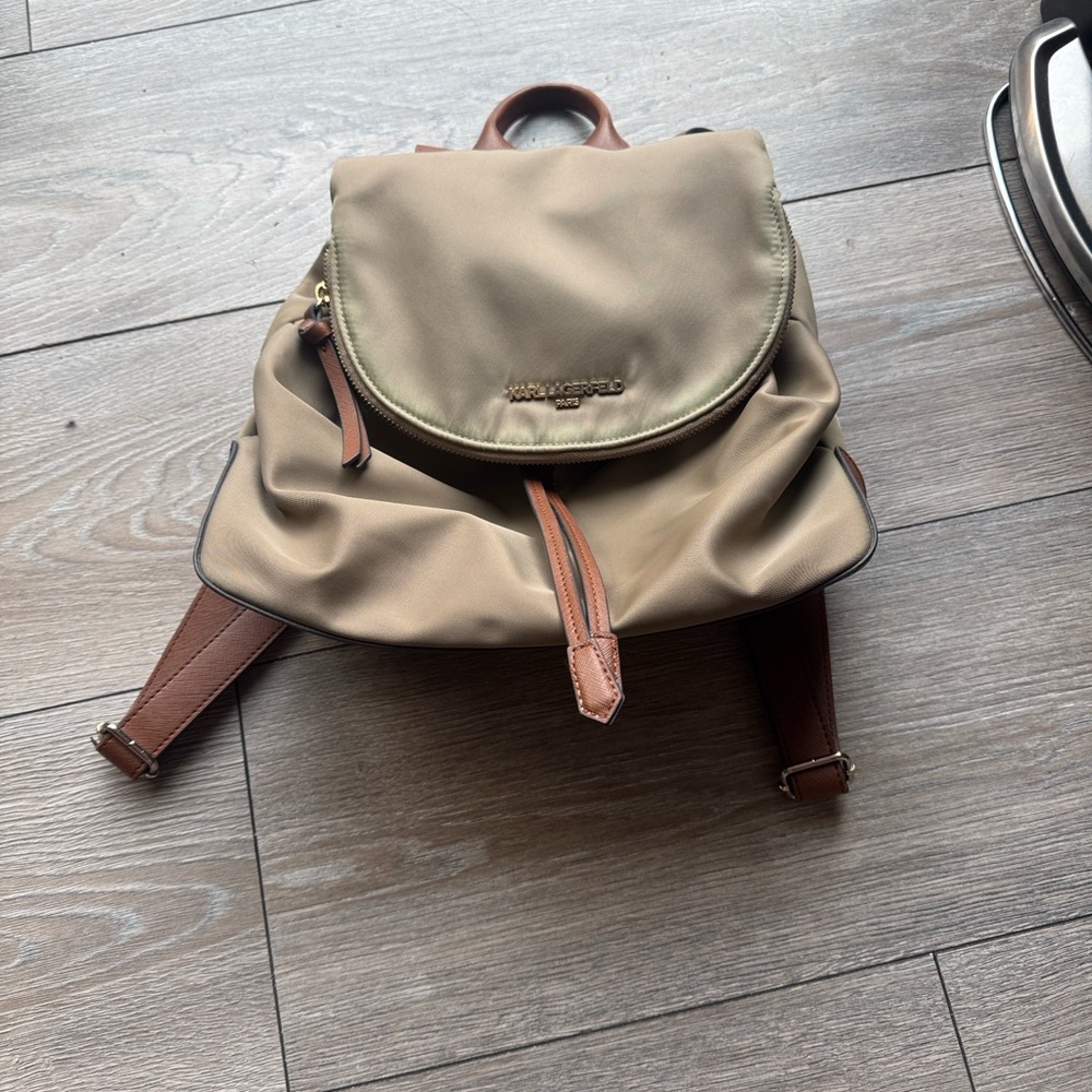 Kurt Lagerfeld Tan and Brown Backpack